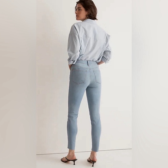MADEWELL 10” High Rise Skinny Crop Raw Edge Jeans Charlemont Wash   Waist 30 NWT - Picture 3 of 15